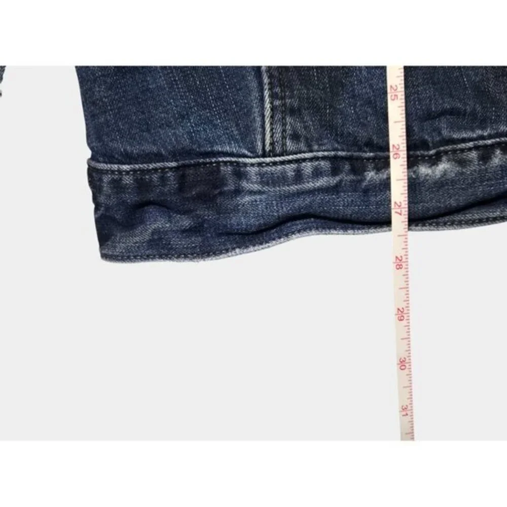 True Religion Mens Dylan Distressed Denim Trucker Jacket 2X Outerwear Streetwear